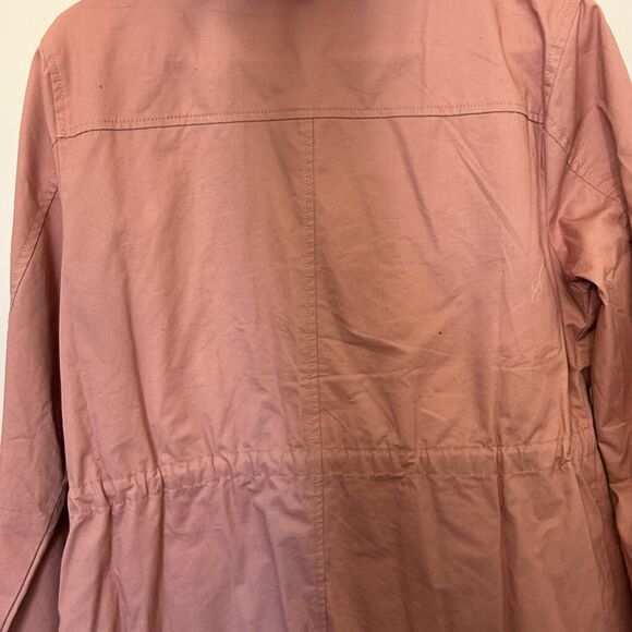 Blu-Pepper Coat Lightweight Hooded Jacket Womens Small Rose Drawstring Pockets - Picture 9 of 13